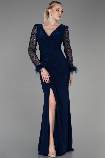 Abendkleid Lang Marineblau ABU3008