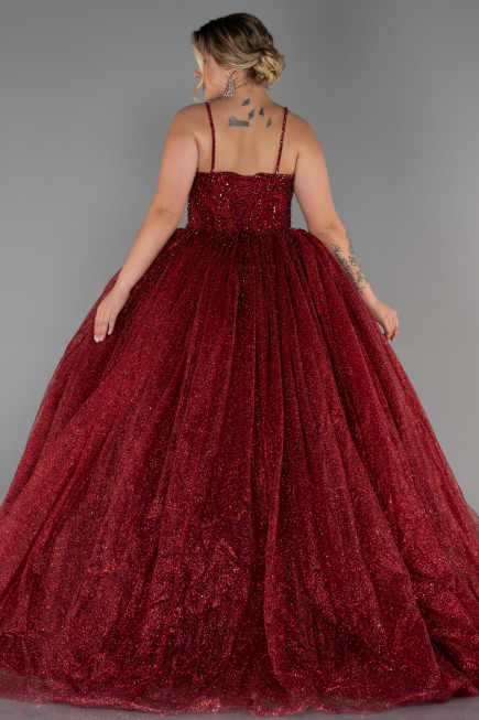 Designer Abendkleid Lang Weinrot ABU2157