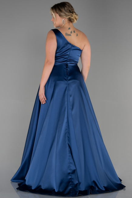 Kleider in Großen Größen Lang Marineblau ABU3171