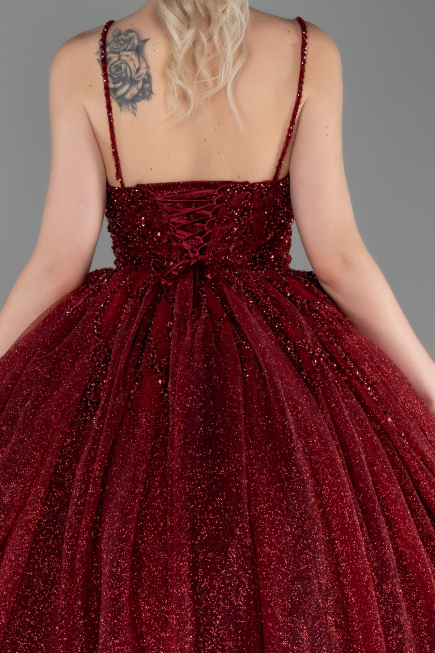 Designer Abendkleid Lang Weinrot ABU2138