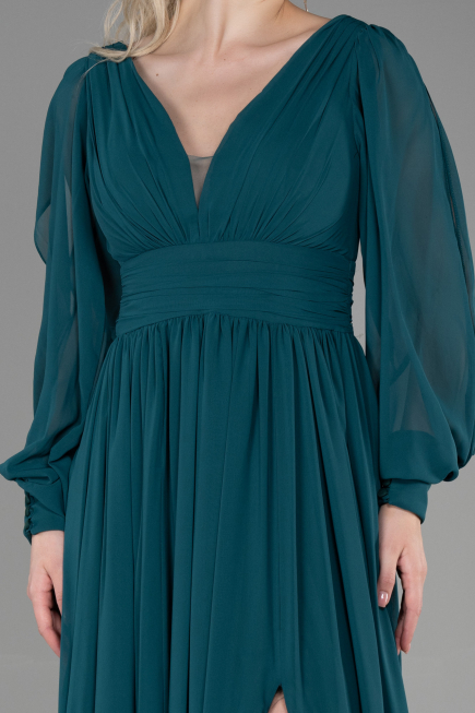 Standesamtkleid Lang Chiffon Smaragdgrün ABU1702