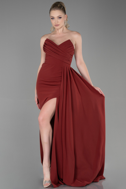 Abschlusskleid Lang Zimtfarben ABU3344