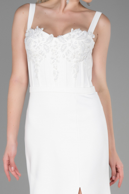 Abendkleid Lang Weiß ABU3345