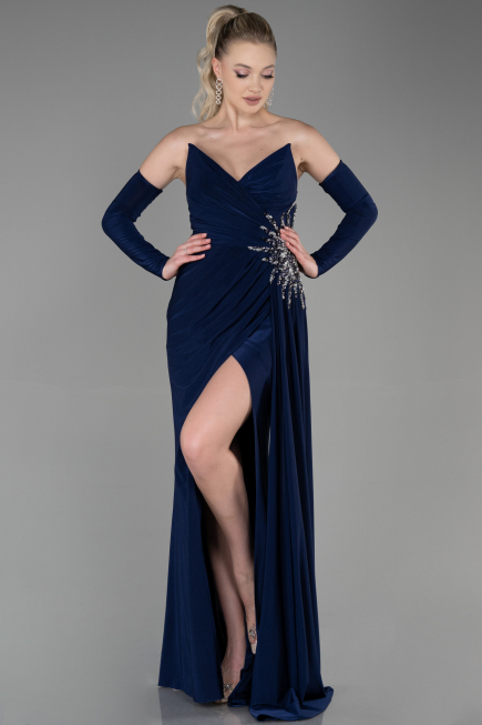 Abendkleid Lang Marineblau ABU3351