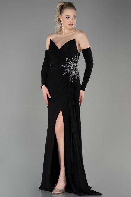 Abendkleid Lang Schwarz ABU3351