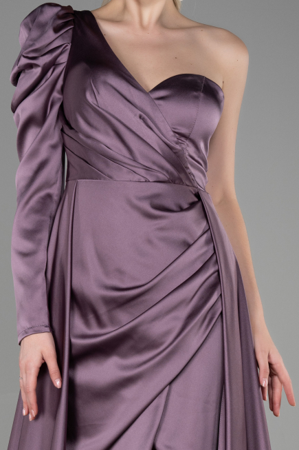 Abendkleid Satin Lang Lavendel ABU1715