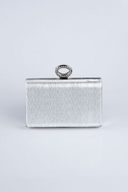 Abendtasche Laserschnitt Silber SH830