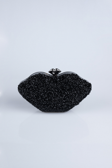 Abendtasche Schuppig Schwarz SH831