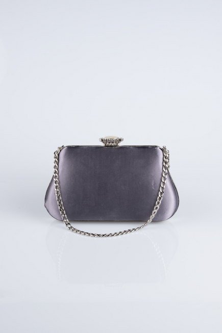 Abendtasche Satin Anthrazit SH834