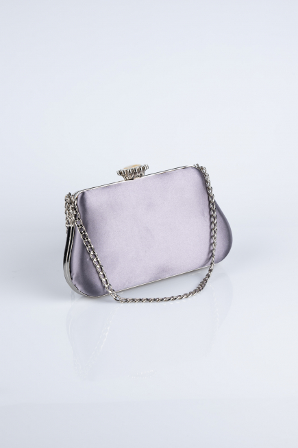 Abendtasche Satin Anthrazit SH834