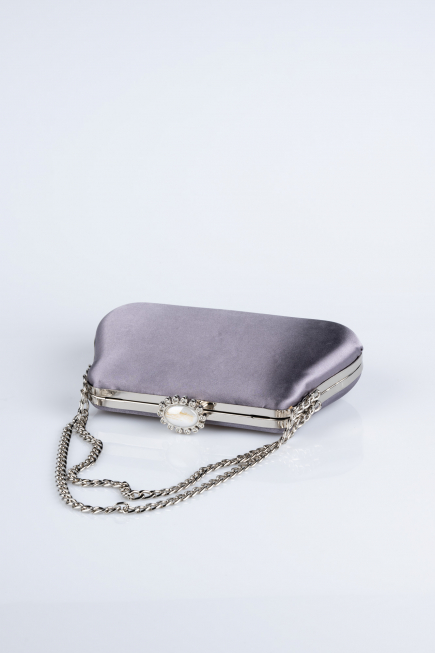 Abendtasche Satin Anthrazit SH834