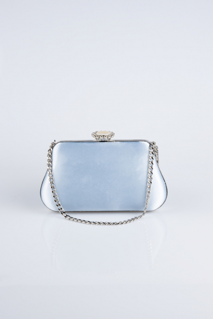 Abendtasche Satin Eisblau SH834