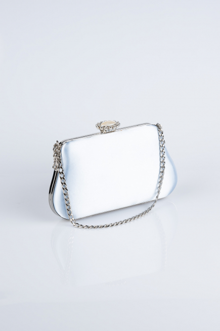 Abendtasche Satin Eisblau SH834