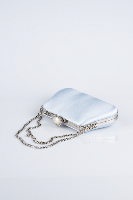 Abendtasche Satin Eisblau SH834