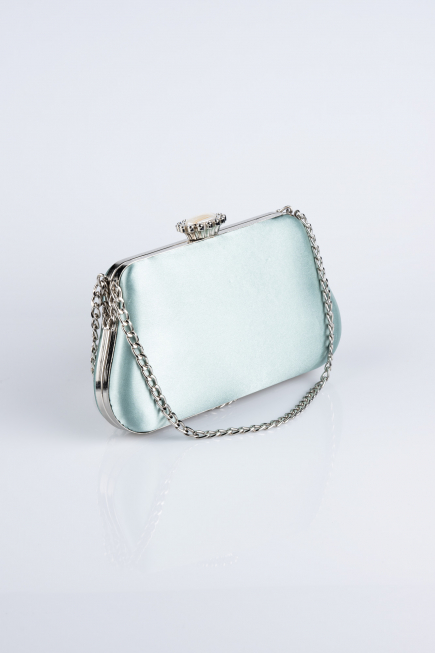 Abendtasche Satin Türkis SH834