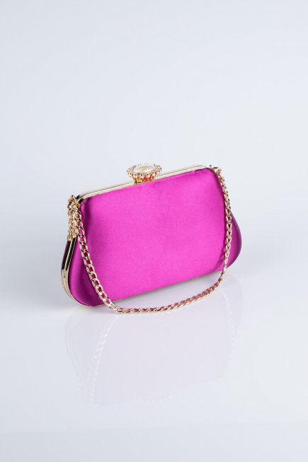 Abendtasche Satin Fuchsie SH834