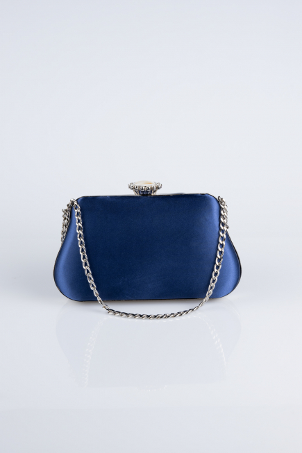 Abendtasche Satin Marineblau SH834