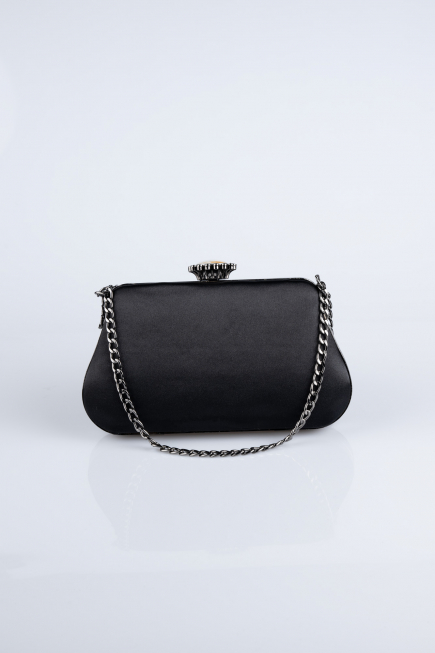 Abendtasche Satin Schwarz SH834