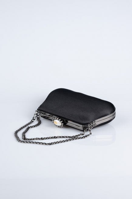Abendtasche Satin Schwarz SH834