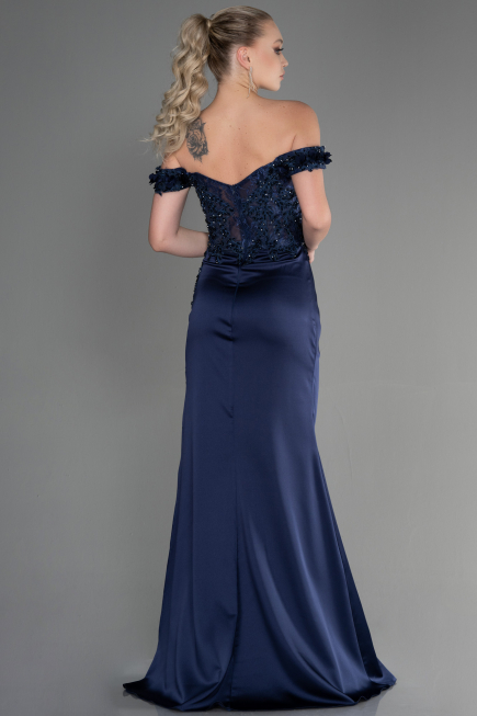 Abendkleid Lang Marineblau ABU3384
