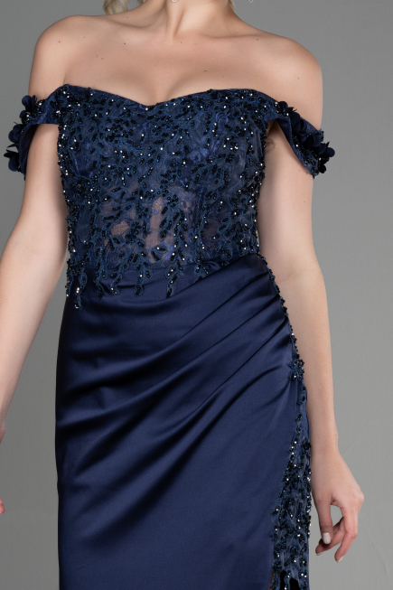 Abendkleid Lang Marineblau ABU3384