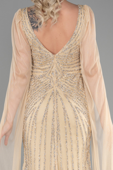 Designer Verlobungskleid Lang Gold ABU3357