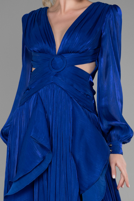 Abschlusskleid Lang Chiffon Sächsischblau ABU3397