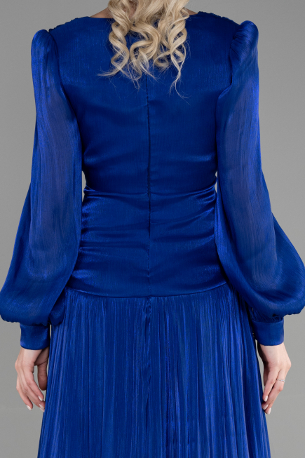 Abschlusskleid Lang Chiffon Sächsischblau ABU3397