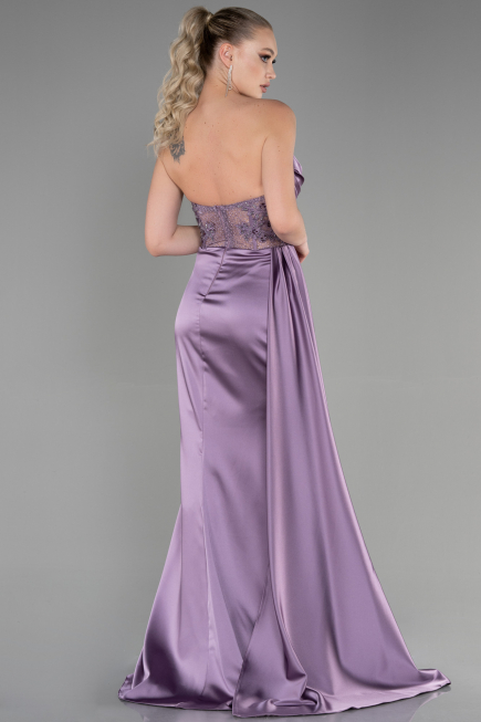 Lavendel Abendkleid Satin Lang ABU3376