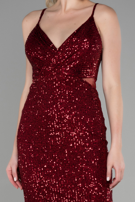 Abendkleid Kurz Weinrot ABK1541