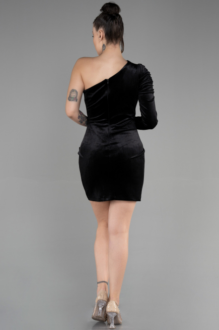 Partykleid Kurz Samt Schwarz ABK1886