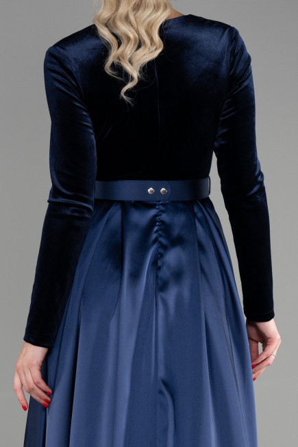 Marineblau Abendkleid Lang ABU1523