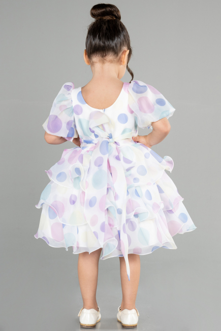 Abendkleid für Kinder Kurz Weiß ABK1768