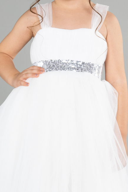 Abendkleid für Kinder Lang Weiß ABU3031