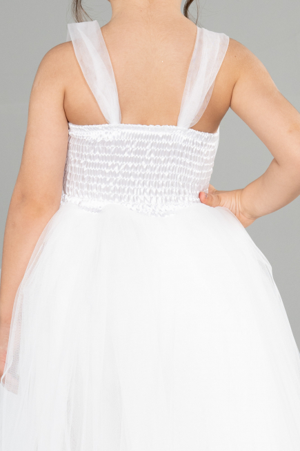 Abendkleid für Kinder Lang Weiß ABU3031