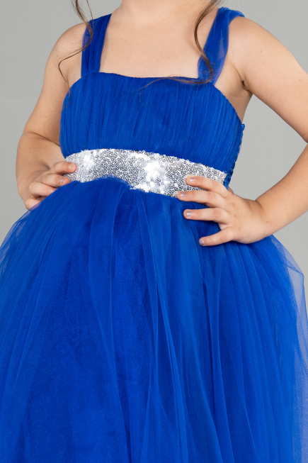 Sächsischblau Abendkleid Für Kinder Lang ABU3031