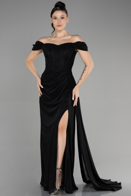 Abschlusskleid Lang Schwarz ABU3472