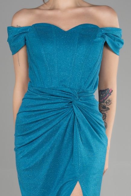 Abschlusskleid Lang Petrolgrün ABU3473