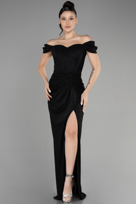 Abschlusskleid Lang Schwarz ABU3473