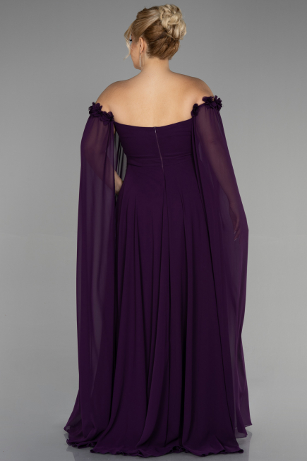 Kleider in Großen Größen Lang Chiffon Violette ABU3464