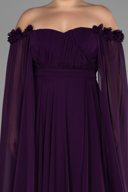 Kleider in Großen Größen Lang Chiffon Violette ABU3464