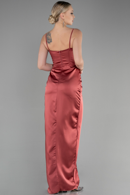 Abendkleid Lang Satin Zimtfarben ABU3390