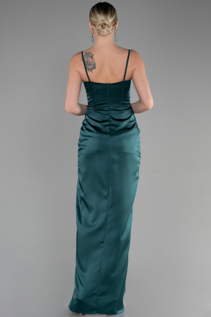 Abendkleid Lang Satin Smaragdgrün ABU3390