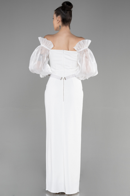 Standesamtkleid Lang Weiß ABU3508