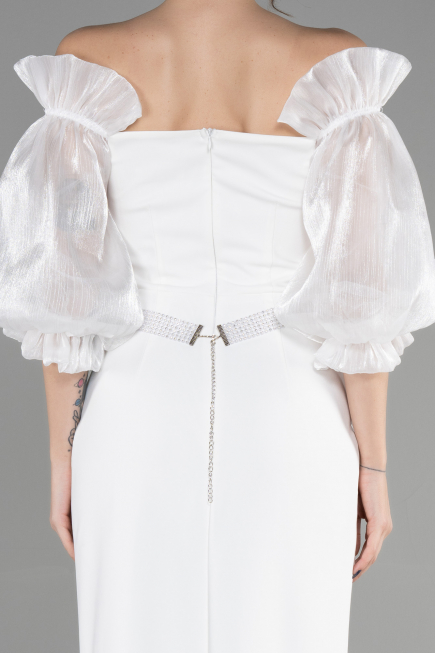 Standesamtkleid Lang Weiß ABU3508