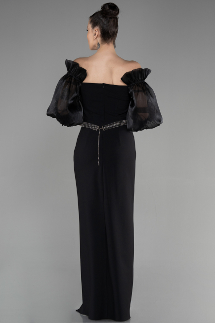 Standesamtkleid Lang Schwarz ABU3508