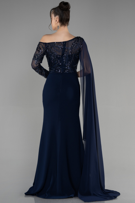 Abendkleid Lang Marineblau ABU3511