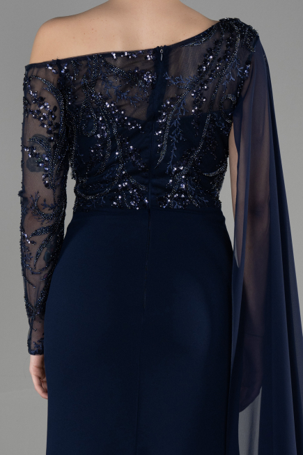 Abendkleid Lang Marineblau ABU3511
