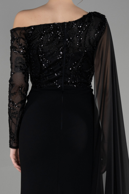 Abendkleid Lang Schwarz ABU3511