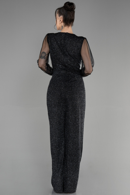 Schwarz-Silber Abendkleid ABT012